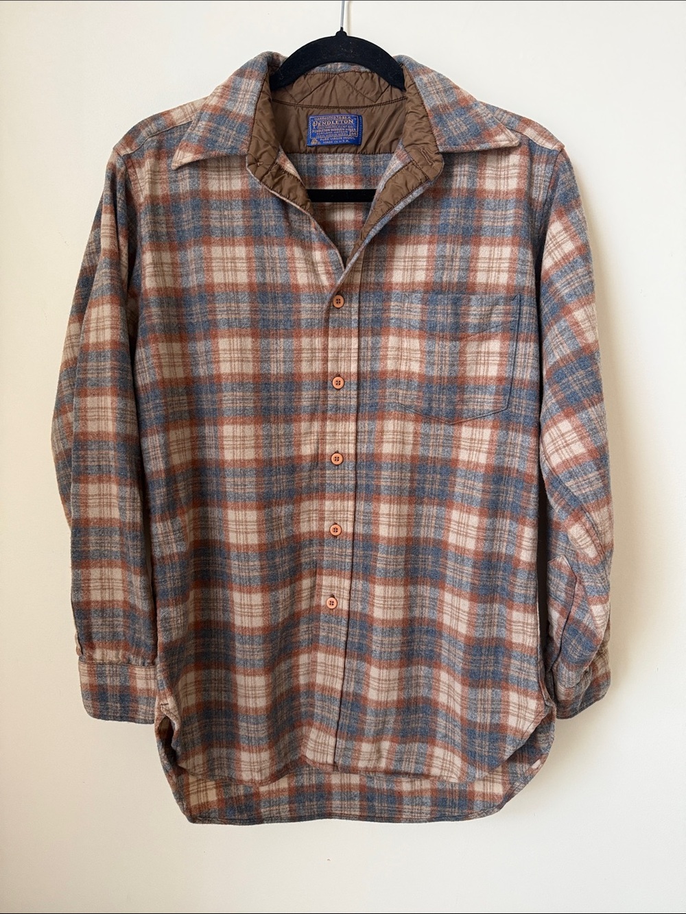 VINTAGE Pendleton 100% pure virgin wool plaid button shirt size vintage medium